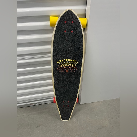 Authentic Longboard with Yellow and Red Wheels - Picture 6 of 7